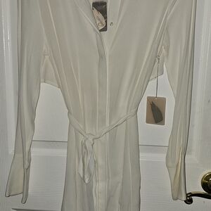 Forever 21 Cream Button-Up Dress